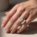 S925 Gorgeous Halo Radiant Cut Simulated Diamond Engagement Ring In Sterling Silver - Image 5