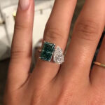 S925 Unique Two Stones Design Radiant & Pear Cut Engagement Ring In Sterling Silver - Image 2