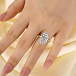 S925 Luxurious 8.0Ct Two-Tone Oval Cut Engagement Ring In Sterling Silver - Image 2