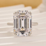 S925 Luxurious 11.5 Carat Big Emerald Cut Engagement Ring In Sterling Silver - Image 3