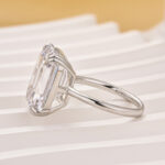 S925 Luxurious 11.5 Carat Big Emerald Cut Engagement Ring In Sterling Silver - Image 4