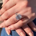 S925 10.0Ct Emerald Cut Split Shank Engagement Ring In Sterling Silver - Image 2