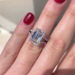 S925 10.0Ct Emerald Cut Split Shank Engagement Ring In Sterling Silver - Image 3