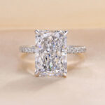 S925 Classic 7.0CT Big Radiant Cut Simulated Diamond Engagement Ring For Women - Image 3
