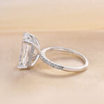 S925 Classic 7.0CT Big Radiant Cut Simulated Diamond Engagement Ring For Women - Image 4