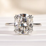 S925 Maxine Moissanite 4.5 Carat Cushion Cut Engagement Ring In Sterling Silver - Image 5