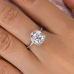 S925 Maxine Moissanite 4.5 Carat Cushion Cut Engagement Ring In Sterling Silver