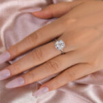 S925 Maxine Moissanite 4.5 Carat Cushion Cut Engagement Ring In Sterling Silver - Image 2