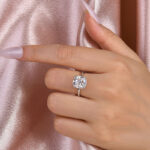 S925 Maxine Moissanite 4.5 Carat Cushion Cut Engagement Ring In Sterling Silver - Image 4