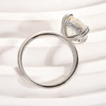 S925 Maxine Moissanite 4.5 Carat Cushion Cut Engagement Ring In Sterling Silver - Image 6