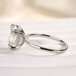 S925 Maxine Moissanite 4.5 Carat Cushion Cut Engagement Ring In Sterling Silver - Image 7