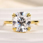 S925 Maxine Moissanite 4.5 Carat Cushion Cut Engagement Ring In Sterling Silver - Image 12