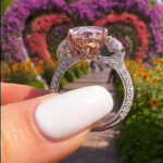 S925 Gorgeous Pear Cut Pink &Yellow Sapphire Three Stone Engagement Ring - Image 2