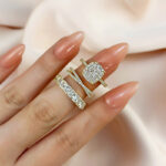 S925 3PC Wedding Ring Set 4.5 Carat Cushion Cut Engagement Rings With Criss Cross Wedding Band & Eternity Wedding Band - Image 6