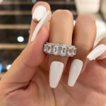 S925 Luxurious Halo Cushion Cut Wide Wedding Band For Women In Sterling Silver - Image 2