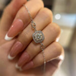 S925 Moissanite Halo Round Cut Bracelet - Image 3