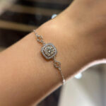 S925 Moissanite Halo Round Cut Bracelet - Image 2