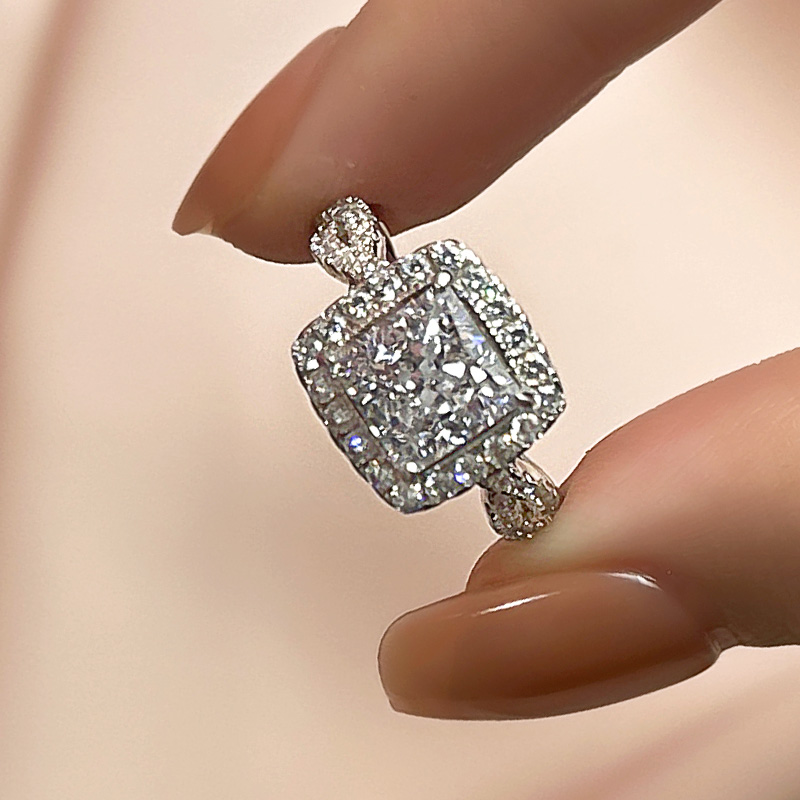 IMG-0812-2 S925 Maxine Noble Halo Princess Cut Engagement Ring - Image 1