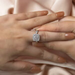 S925 Maxine Noble Halo Princess Cut Engagement Ring - Image 2