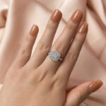 S925 Maxine Noble Halo Princess Cut Engagement Ring - Image 4
