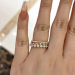 S925 Art Deco 3-Pieces Stackable Wedding Band Set In Sterling Silver - Image 2