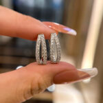 S925 1.0Ct*2 Moissanite Noble U-shaped Round Cut Earrings