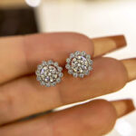 S925 1.0Ct*2 Moissanite Snowflake Stud Earrings In Sterling Silver - Image 2