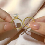 S925 2.5 Carat Cushion Cut Bridal Wedding Ring Set Travel Ring With Half Eternity Wedding Band - Image 6