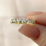 S925 Maxine Unique Half Pear & Round Cut Women's Wedding Band - Image 7