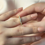 S925 Maxine Unique Half Pear & Round Cut Women's Wedding Band - Image 8