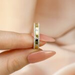 S925 Gorgeous Yellow Gold Wide Women's Wedding Band In Sterling Silver - Image 6