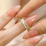 S925 Gorgeous Yellow Gold Wide Women's Wedding Band In Sterling Silver - Image 5