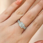 S925 Elegant Square Princess Cut Wedding Ring Set For Women In Sterling Silver - Image 4