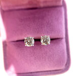 S925 1.0Ct*2 Moissanite Round Cut Stud Earrings In Sterling Silver - Image 5