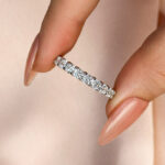 S925 Maxine Classic Half Eternity Round Cut Wedding Band