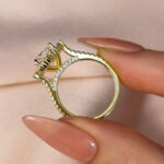 S925 Gorgeous Halo Radiant Cut Simulated Diamond Engagement Ring In Sterling Silver - Image 6