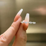 S925 Elegant Marquise Cut Full Wedding Band In Sterling Silver - Image 4
