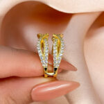 S925 Vintage Round Cut Jacket Wedding Band For Women In Sterling Silver - Image 5