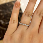 S925 Elegant Round Cut Half Eternity Wedding Band In Sterling Silver - Image 2
