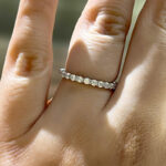 S925 Elegant Round Cut Half Eternity Wedding Band In Sterling Silver
