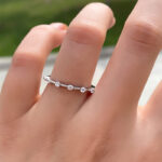 S925 Fashion Design White Gold Round Cut Women's Wedding Band In Sterling Silver - Image 7