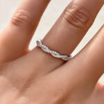 S925 Elegant Pave Twist Eternity Wedding Band for Women In Sterling Silver - Image 2
