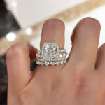S925 Stunning Halo Cushion Cut 4PC 3.0 Carat Wedding Set in Sterling Silver - Image 2
