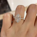 S925 Unique Design Halo Oval Cut Sona Simulated Diamond Engagement Ring In Sterling Silver - Image 7