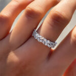 S925 Elegant Anniversary Sona Simulated Diamond Wedding Band In Sterling Silver - Image 2