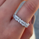 S925 Elegant Anniversary Sona Simulated Diamond Wedding Band In Sterling Silver - Image 3