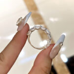 S925 Exquisite Emerald Cut Women's Wedding Band In Sterling Silver - Image 3