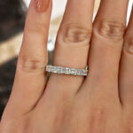 S925 Stunning Cushion Cut Women's Wedding Band In Sterling Silver - Image 2