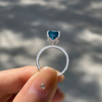 S925 Montana Blue Yoga Sapphire Cushion Cut Exclusive Engagement Ring - Image 4