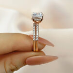 S925 2.5 Carat Cushion Cut Bridal Wedding Ring Set Travel Ring With Half Eternity Wedding Band - Image 10